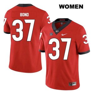 Women's Georgia Bulldogs NCAA #37 Patrick Bond Nike Stitched Red Legend Authentic College Football Jersey ZWH2854DL